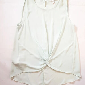 BCBG Formal Front Twist sleeveless  top Sz S Crepe fabric Pastel Coastal